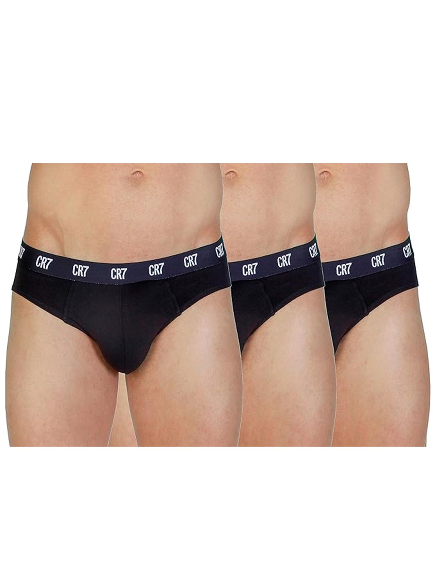 CR7 Black Comfort Fit Basic Briefs - Pack of 3