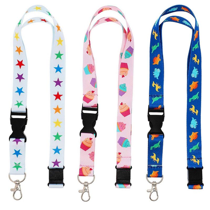 6-Pack Kids Lanyards With Detachable Buckle, 3 Designs