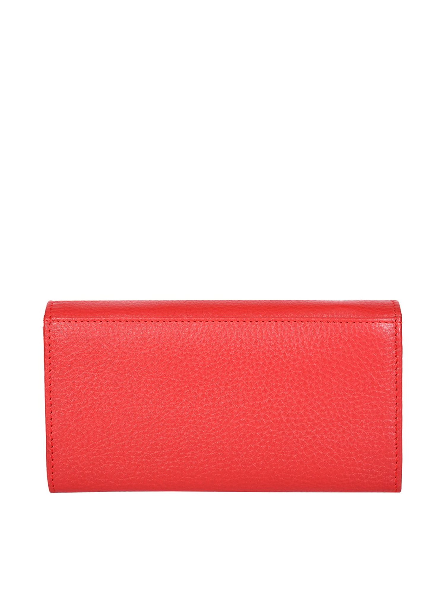 SASSORA Red & Black Solid Rfid Wallet for Women