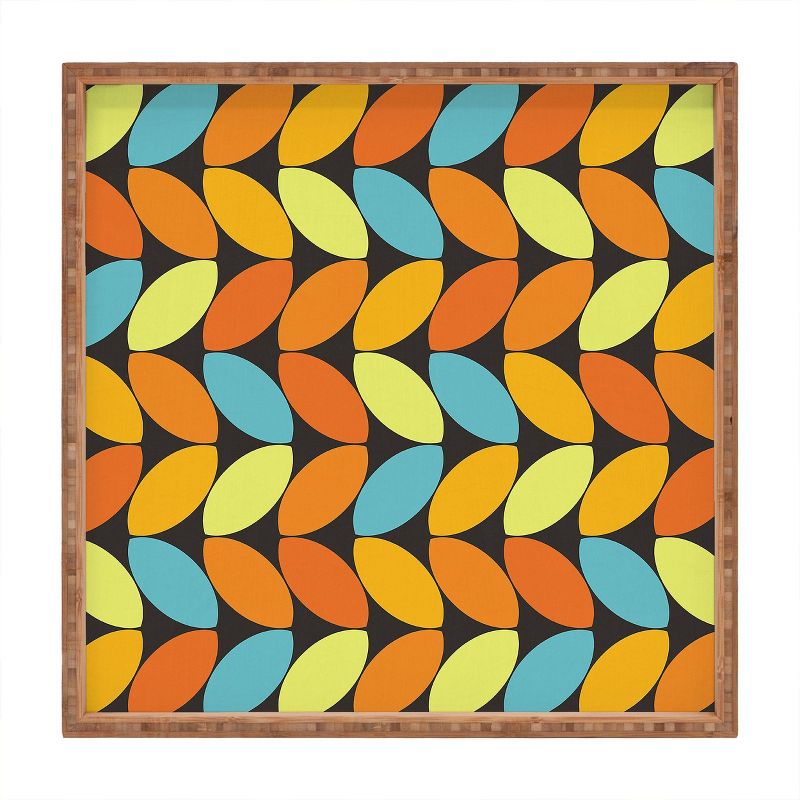 17" Wood Alisa Galitsyna Retro 70's Large Square Tray - society6