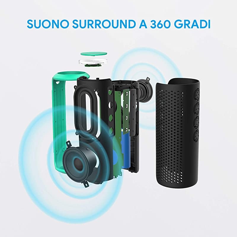Bluetooth Speakers Bluetooth Speakers Portable WirelessV42 with Powerful 24W with 360&deg; Bass Sound TWS 15H Playtime IPX6 Waterproof Suitable for Travel Home and Outdoors