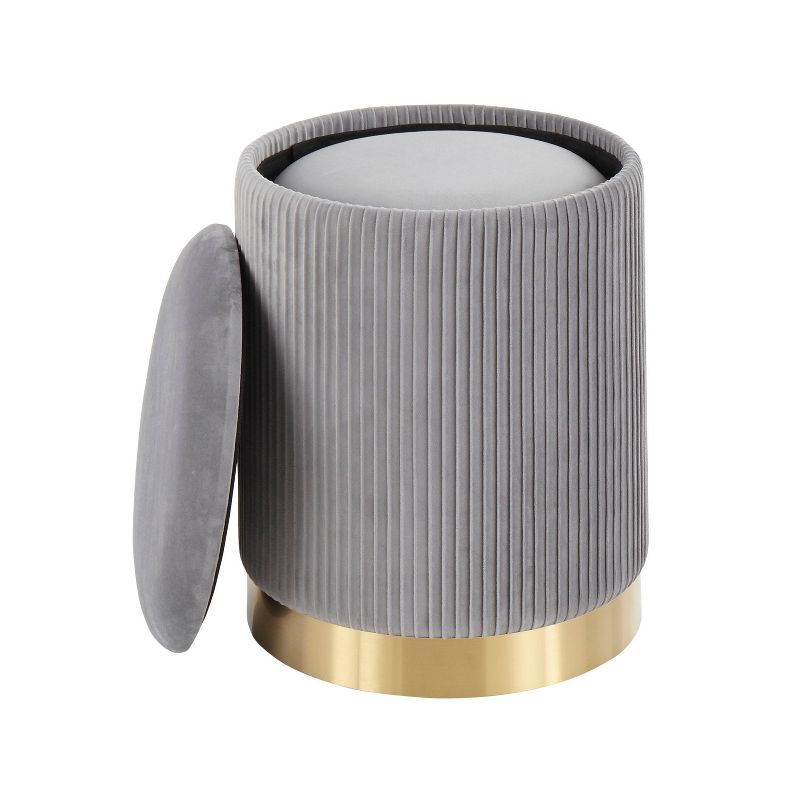 Marla Contemporary Nesting Pleated Ottomans Gold/Gray - LumiSource