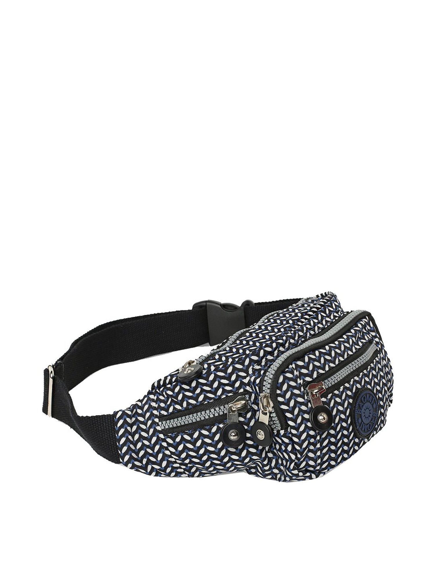 Baomi Black & White Printed Waist Pouch