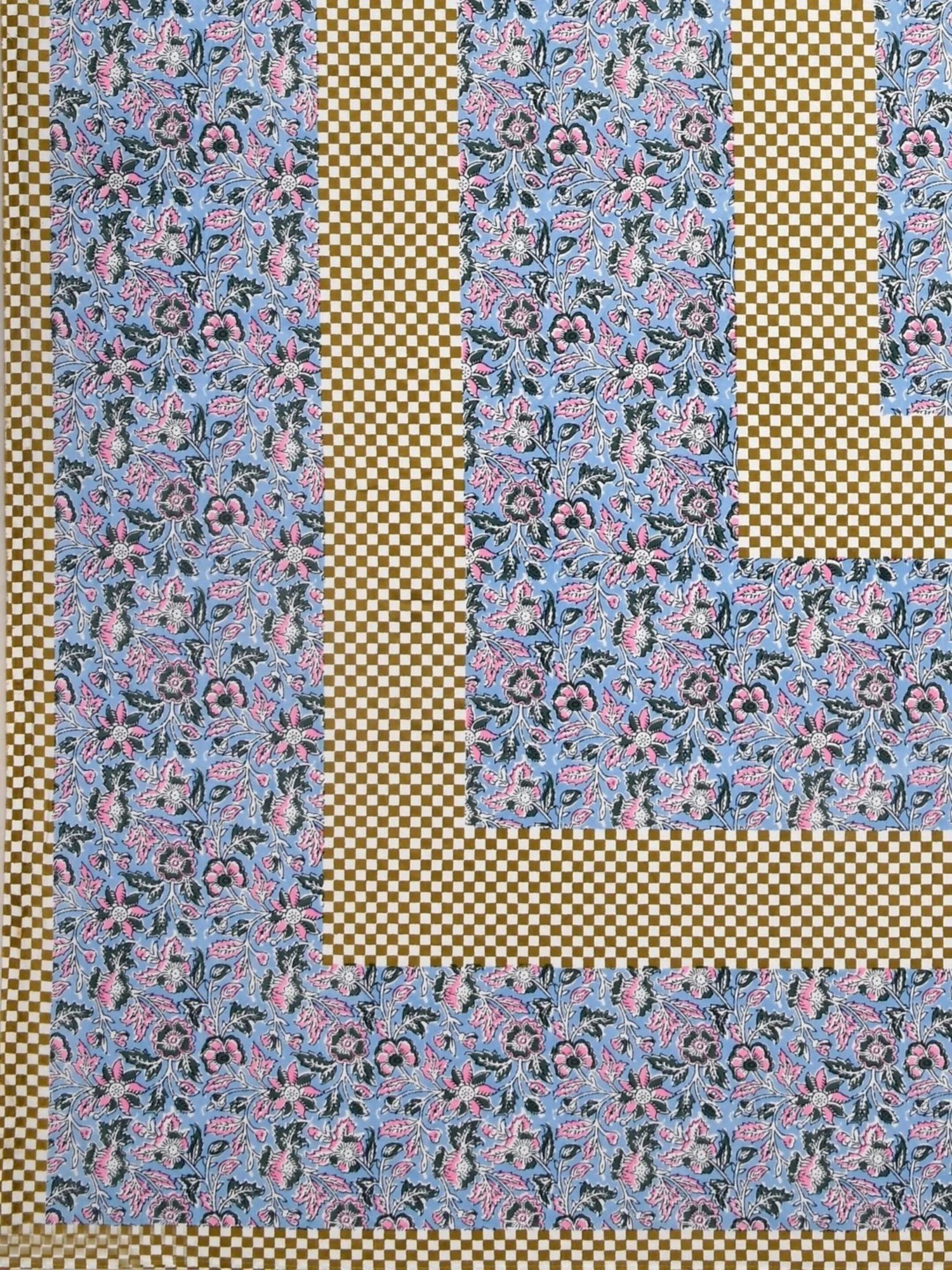 Living Roots Floral Beige 300 TC Cotton Bedsheet with 2 Pillow Covers