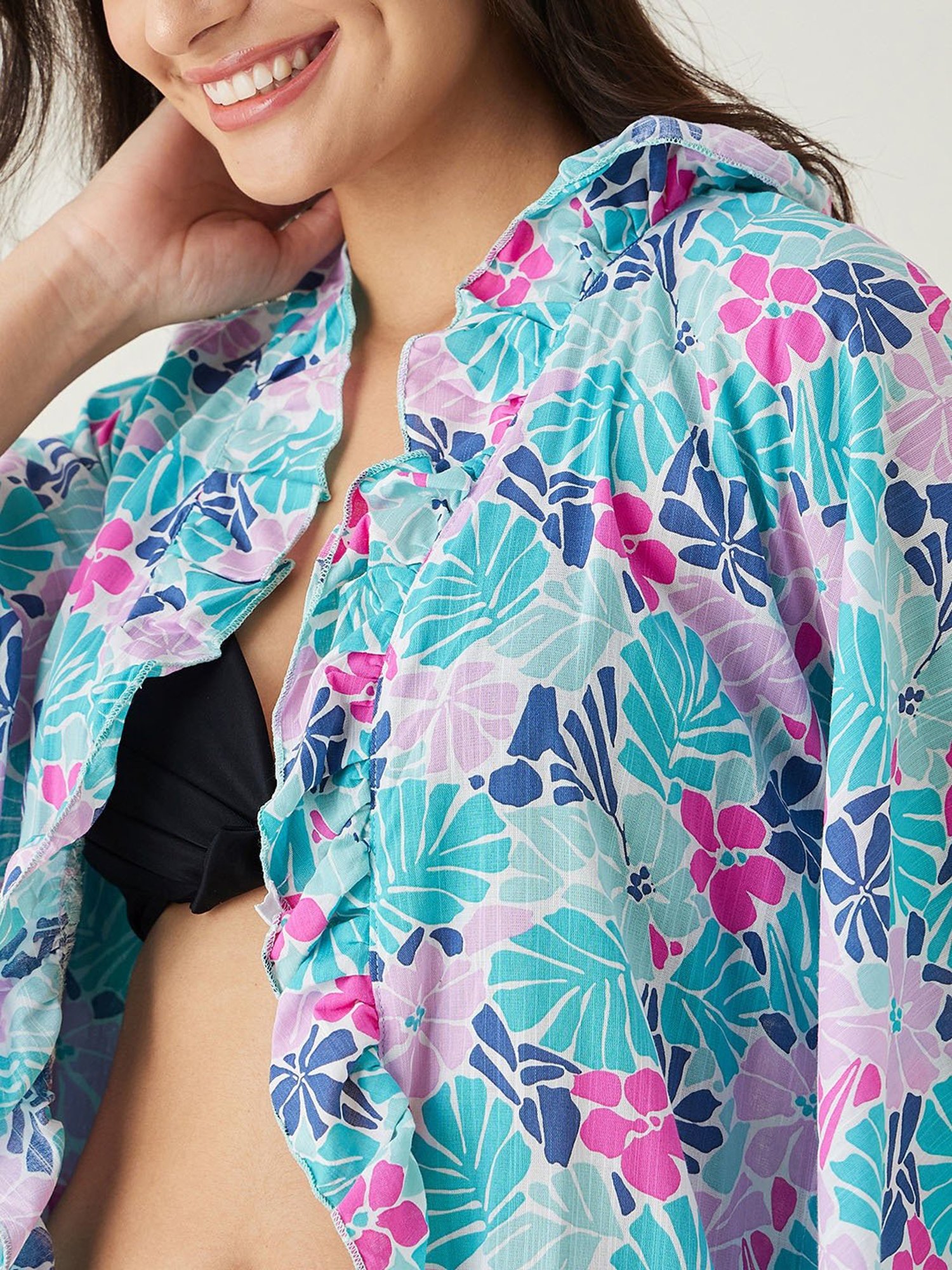 The Kaftan Company Multicolor Tie - Dye Cover Up