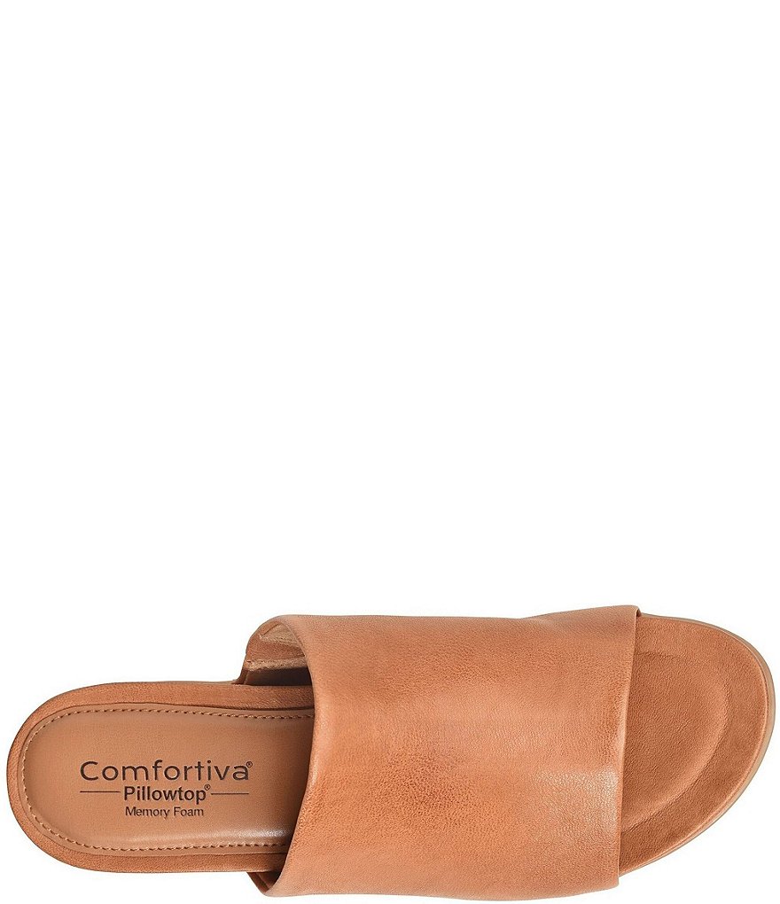 Comfortiva Pax Leather Wrapped Wedge Slides