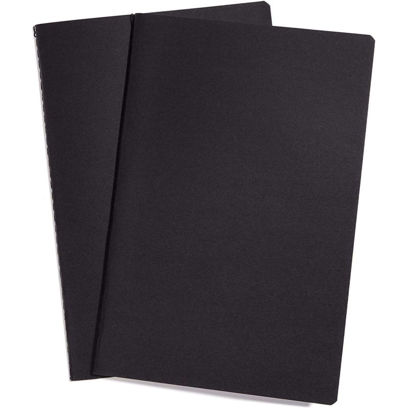 Paper Junkie 12 Pack Black Kraft Notebook Journals with Graph Paper (5.5 x 8 Inches)