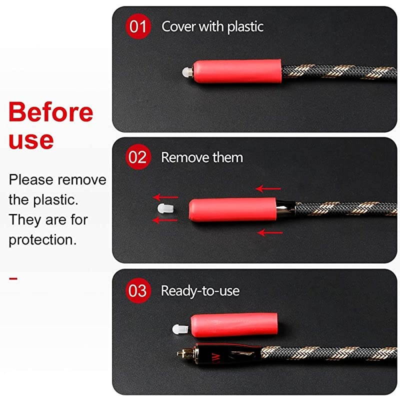 Optical Digital Audio Cable Home Theater Fiber Optic Toslink Male to Male Gold Plated Optical Cables SPDIF Metal Connectors Braided Nylon Jacket 10ft