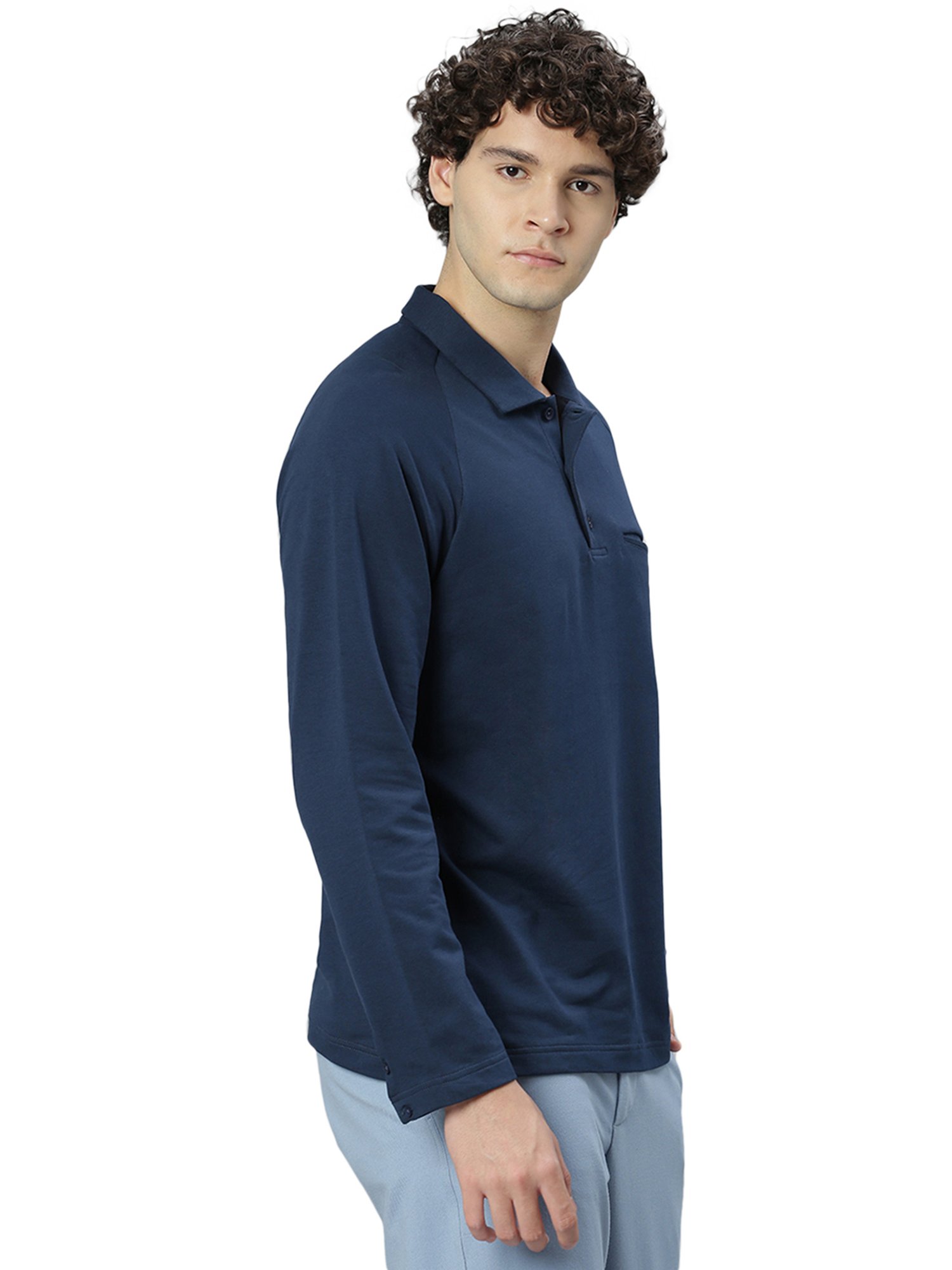 Slowave Navy Regular Fit Polo T-Shirt
