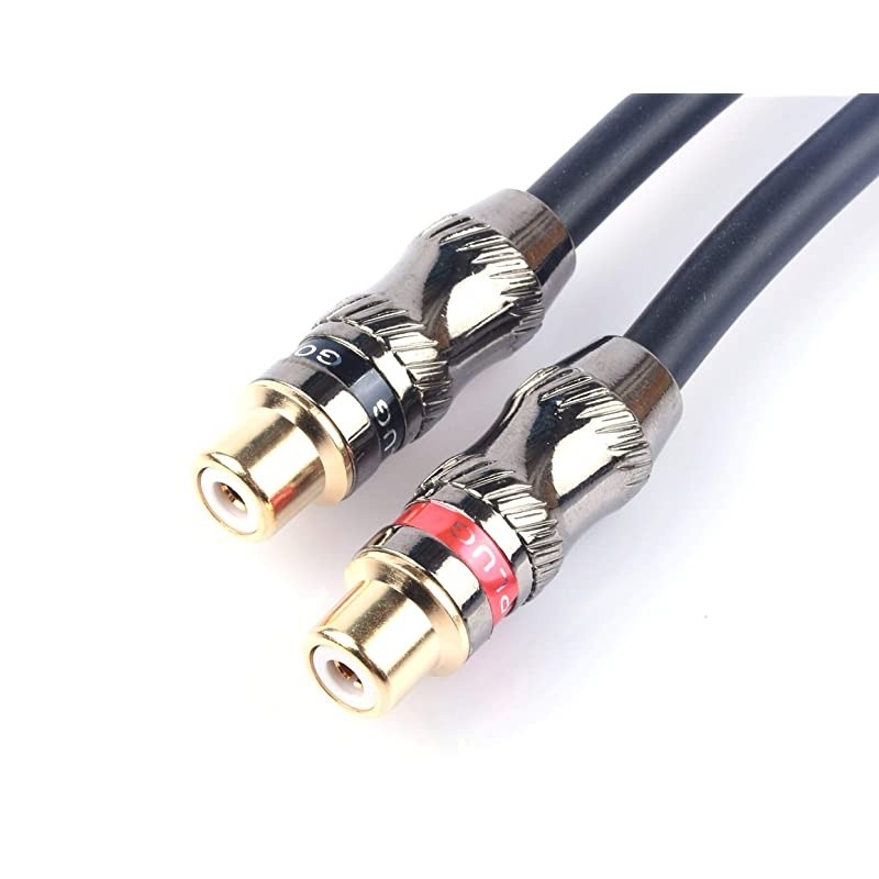 14 to 2 RCA Female Y Cable 635mm Male Stereo to Dual Phono Female Audio Adapter Quarter inch TRS to 2 RCA Adapter Splitter Cord Connector convertor 1FT 03M