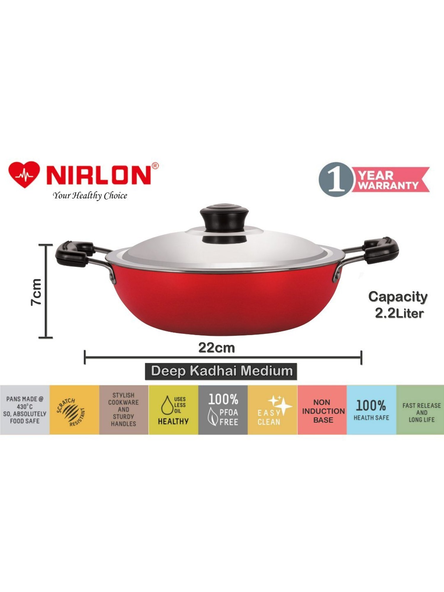 Nirlon Red Aluminium Cookware Combo Set of 2