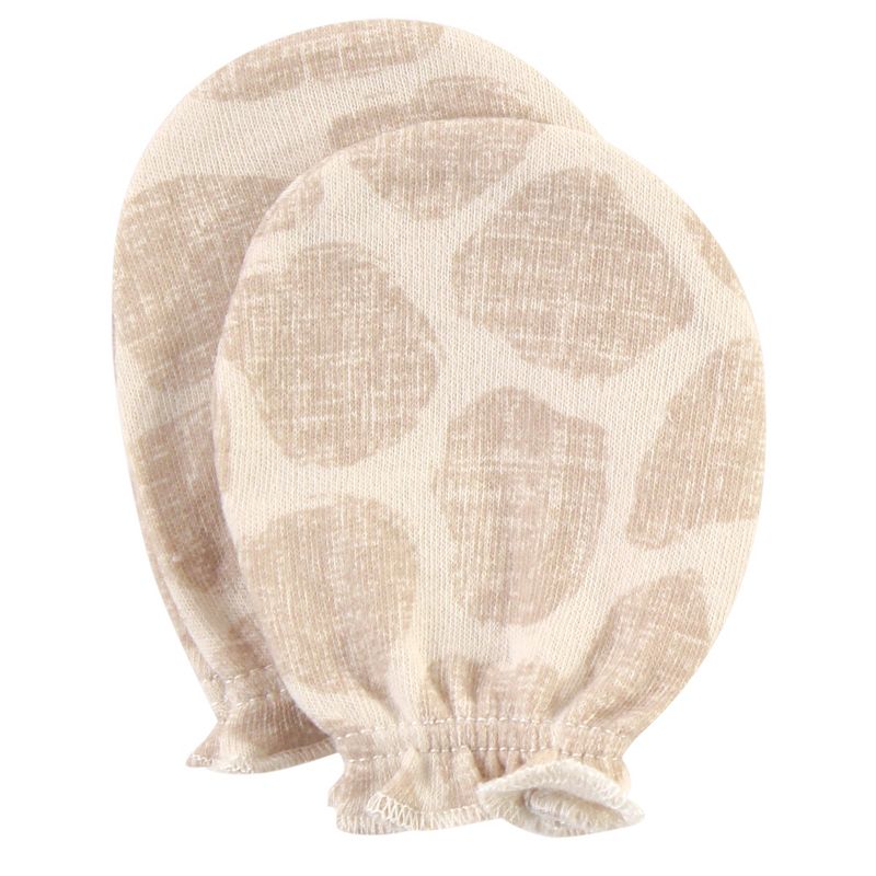 Hudson Baby Infant Unisex Cotton Scratch Mittens, Modern Giraffe, 0-6 Months