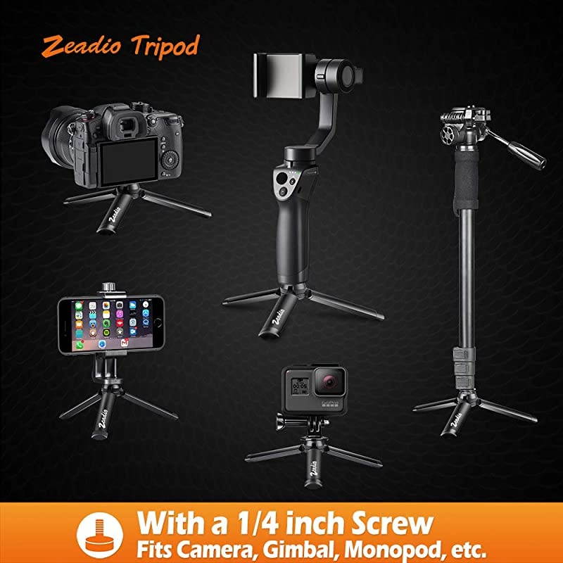 Metal Mini Tripod Desktop Tabletop Stand Compact Tripod for Smooth 4 Osmo Mobile Vimble 2 Gimbal Handle Grip Stabilizer and All Cameras