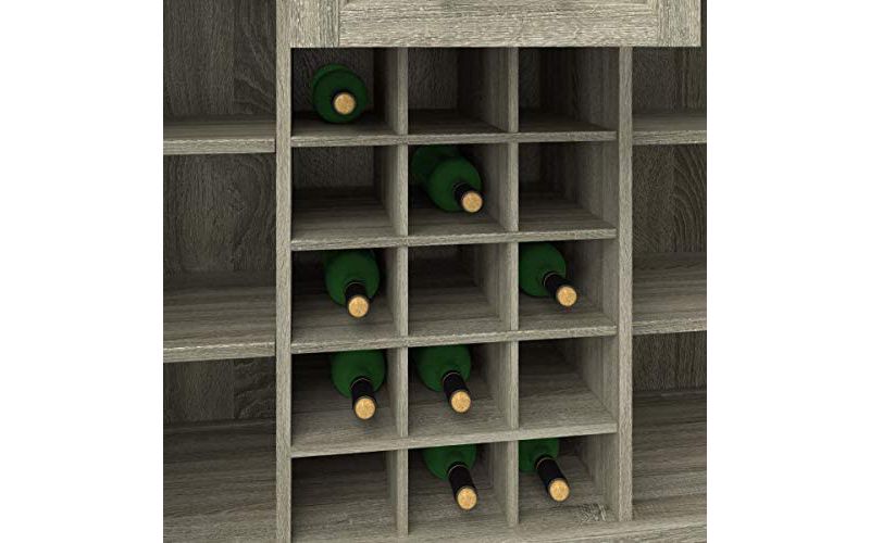 Twin Star Home Downtown Loft Bar Cabinet in Gray