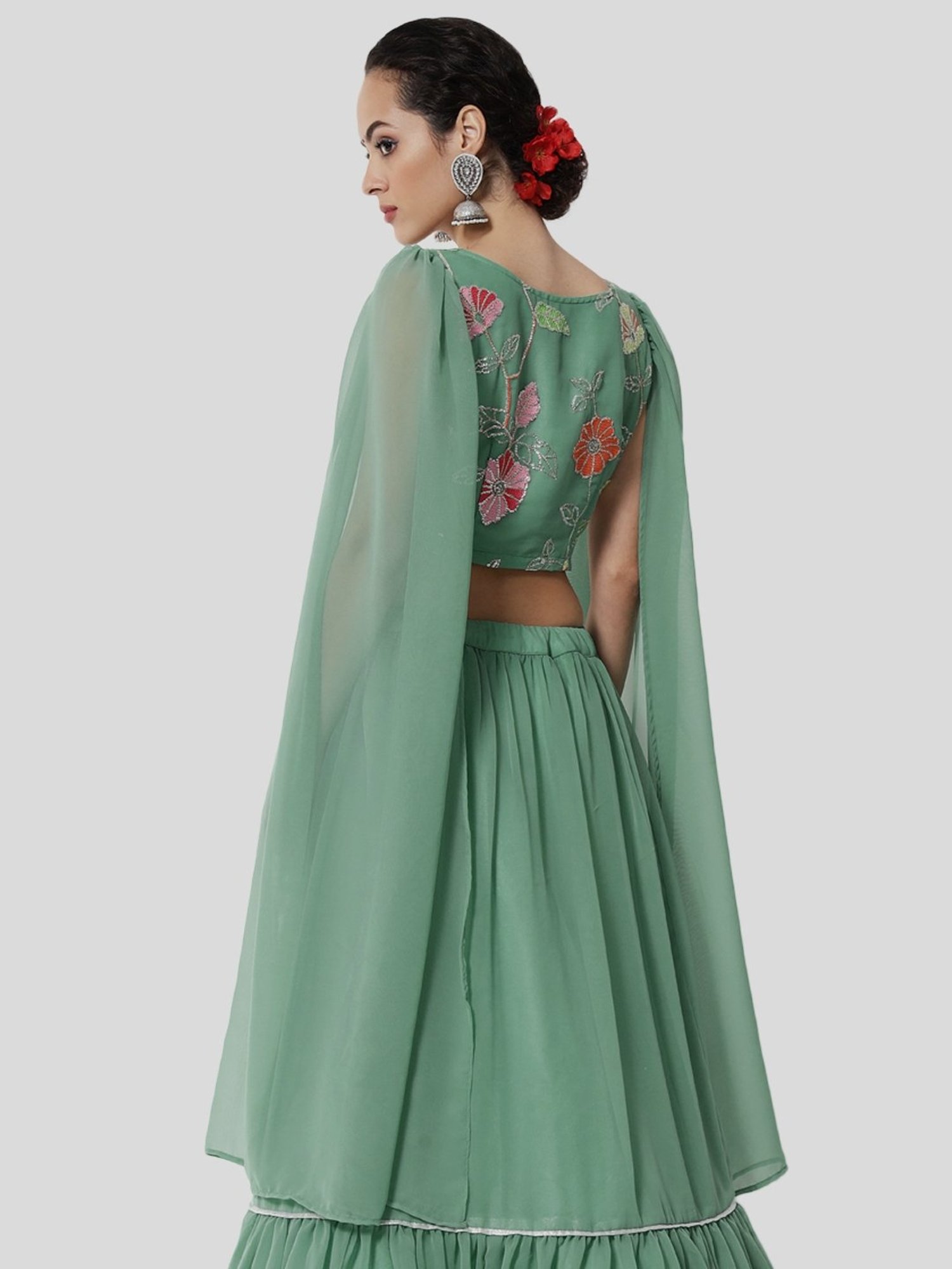 studiorasa Sea Green Embroidered Choli