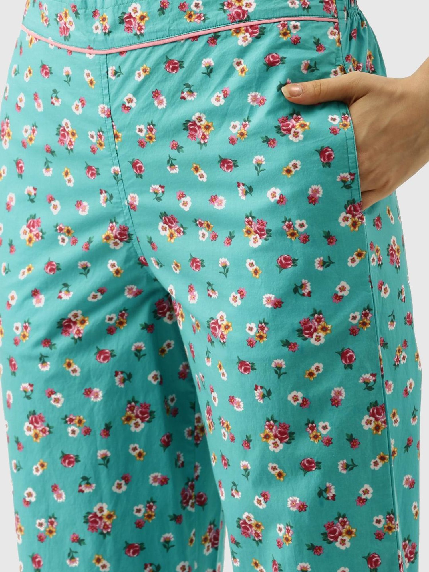 Clt.s Blue Floral Print Pajama Set