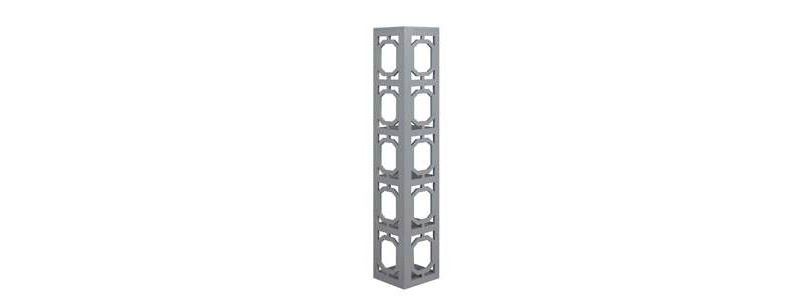 63.75" Omega 5 Tier Corner Bookcase Gray - Breighton Home