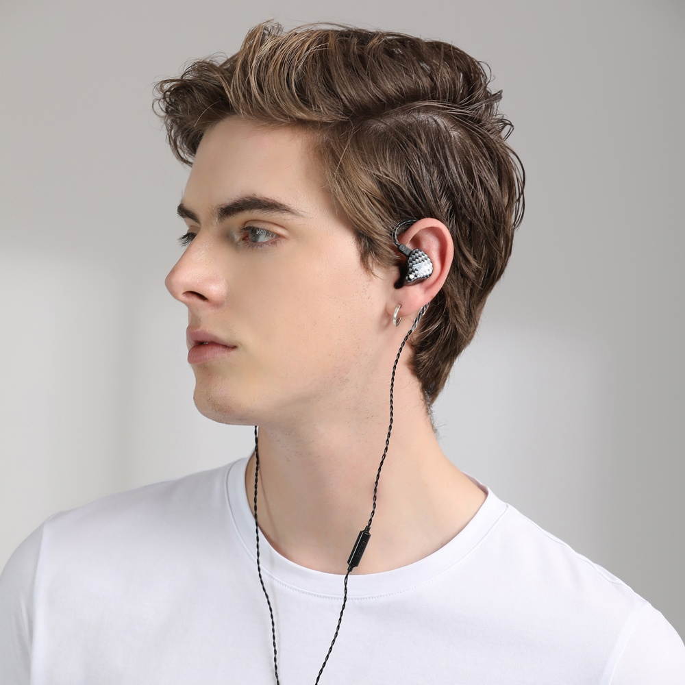 QKZ VK4 3.5mm Wired Headphones In-ear Sports Headset Moving Coil Music Earphones In-line Control with Mic Detachable Replaced Cable