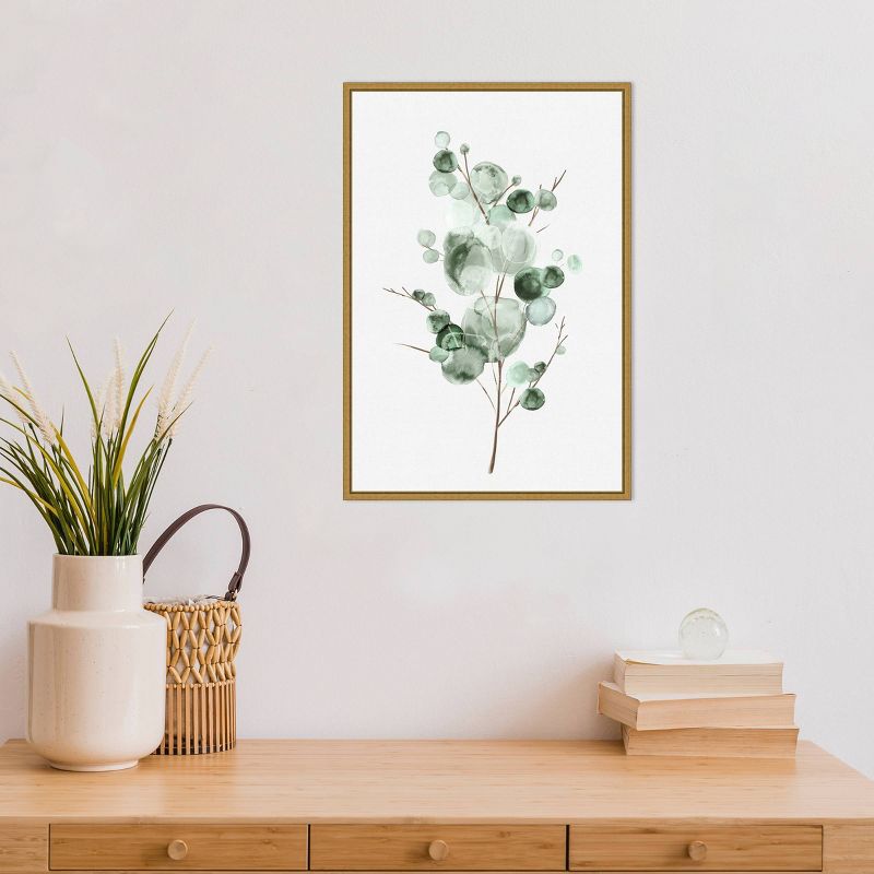 16" x 23" Tender Sprout I by Eva Watts Framed Canvas Wall Art - Amanti Art