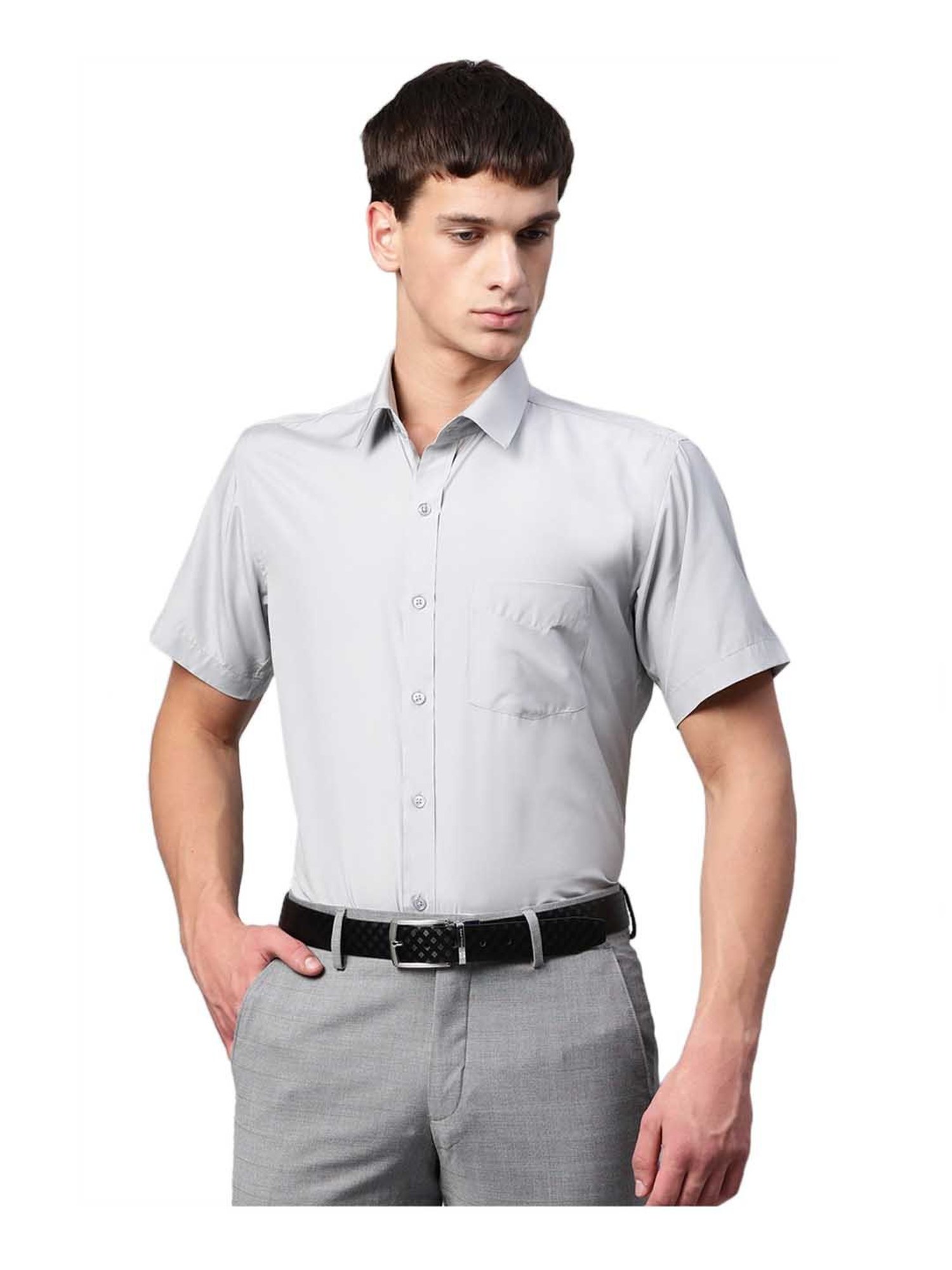 English Navy Light Grey Short Sleeves Shirt