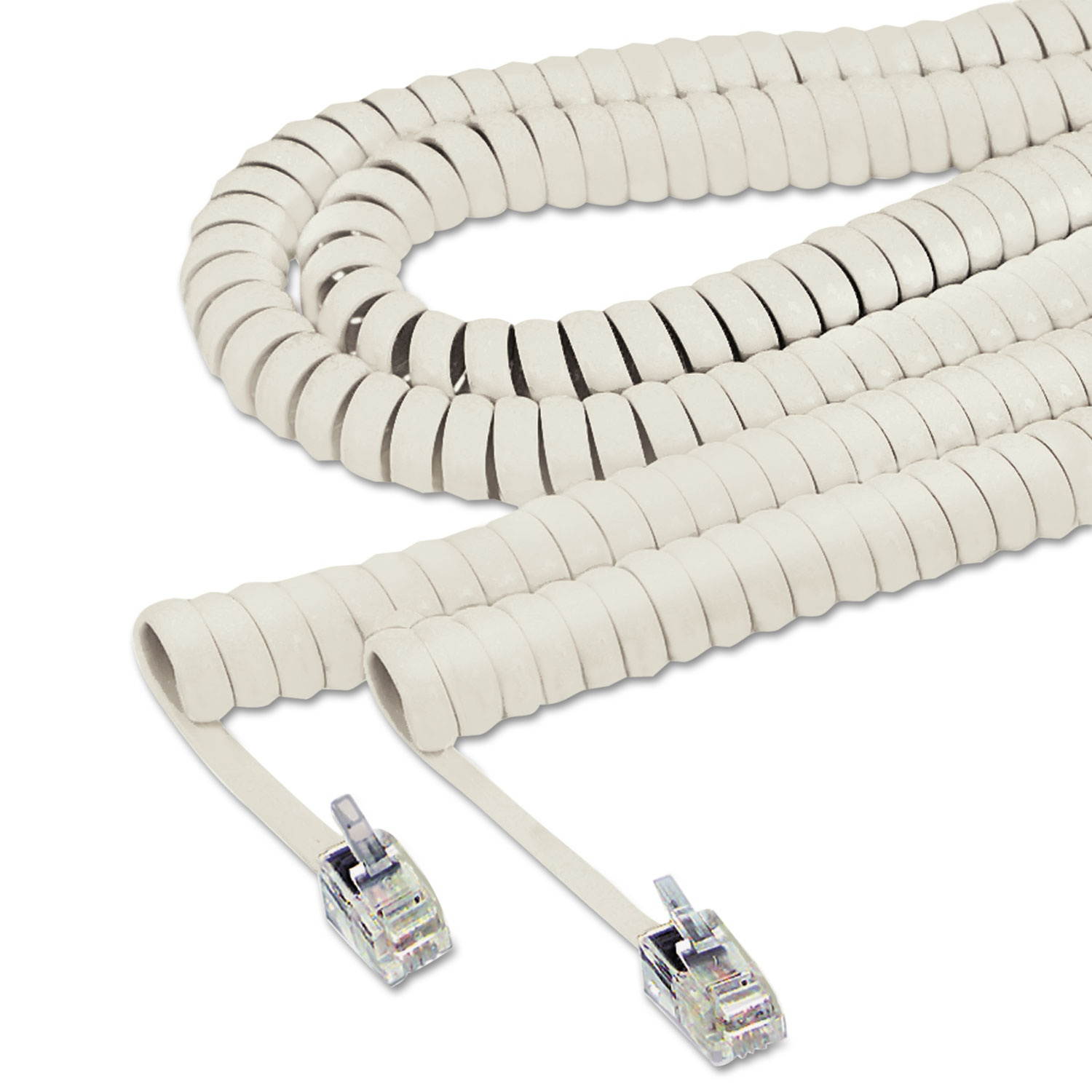 SOFTALK LLC Coiled Phone Cord Plug/Plug 25 ft. Ash 42215
