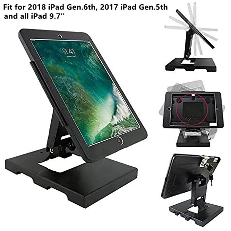 Desktop amp Wall Mount AntiTheft Security Kiosk POS Stand Holder Enclosure for Tablets Compatible with iPad 234 iPad air iPad air 2 iPad 97quot FlipampRotate Design