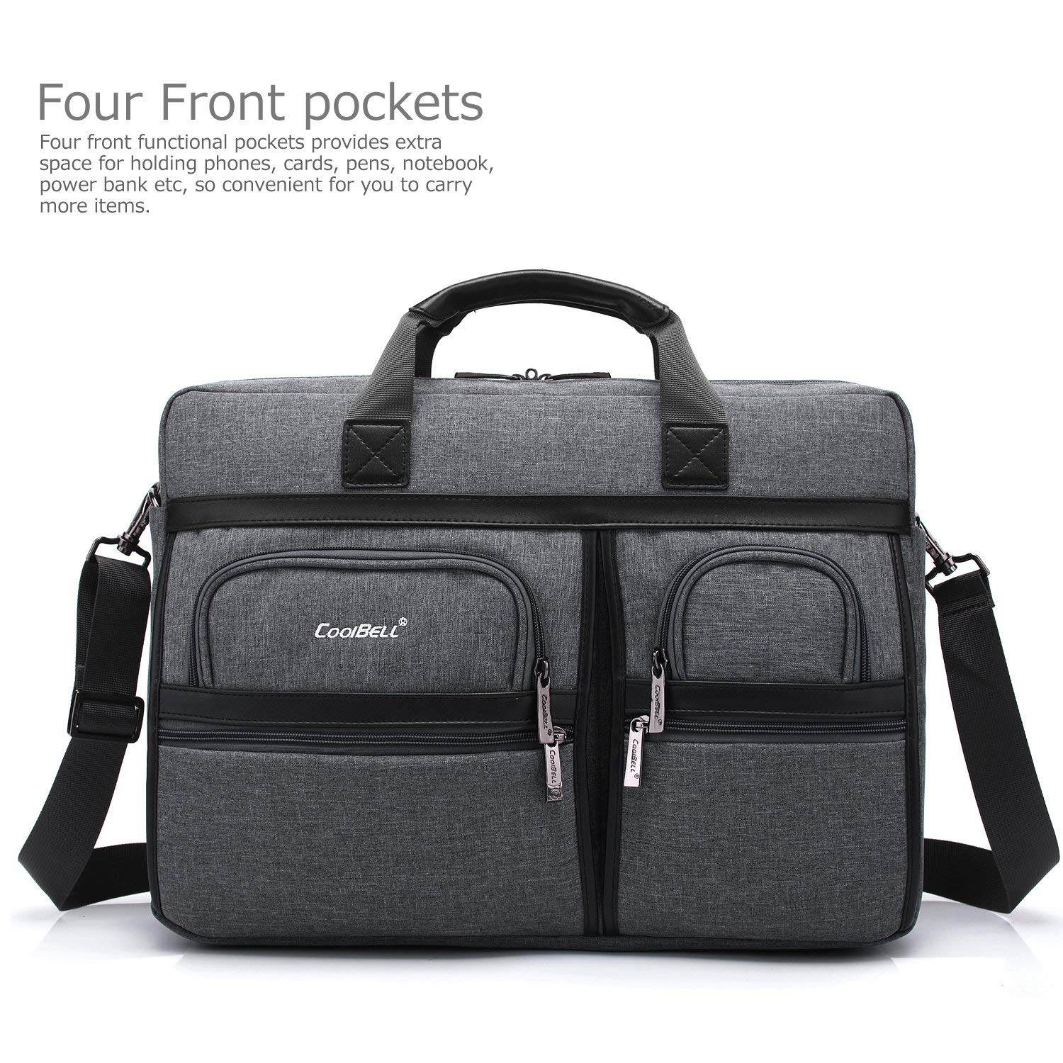 LUOM 17.3" Laptop Bag Laptop Briefcase Fits Up to 17.3 Inch Laptop Water-Repellent Gaming Computer Bag Shoulder Bag Large Capacity for Travel/Business/School/Men, CB-5003,  Black