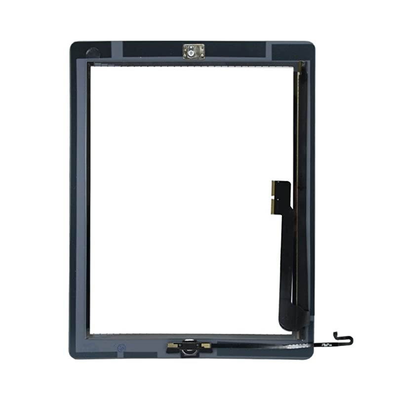 White Ipad 4 Digitizer Touch Screen Front Glass Assembly Includes Home Button + Camera Holder + Frame Bezel + Preinstalled Adhesive + Cleaning Kit with Slypry Premium Tool Kit
