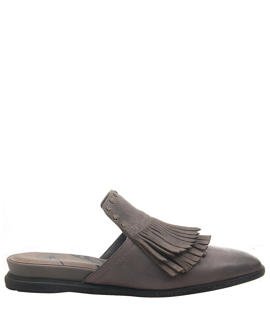 OTBT Gleam Leather Fringe Mules