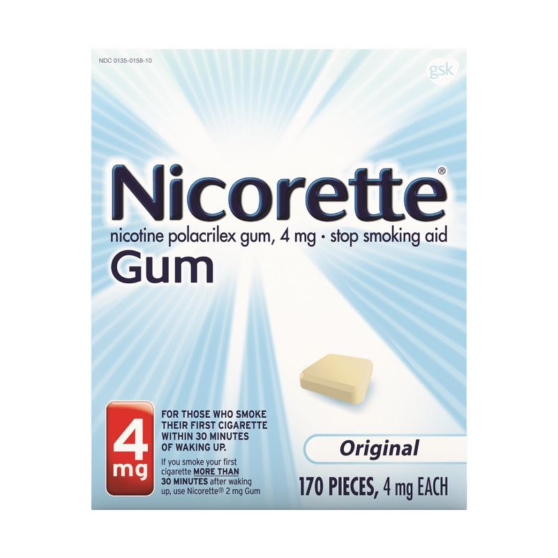 Nicorette 4mg Stop Smoking Aid Gum - Original - 170ct