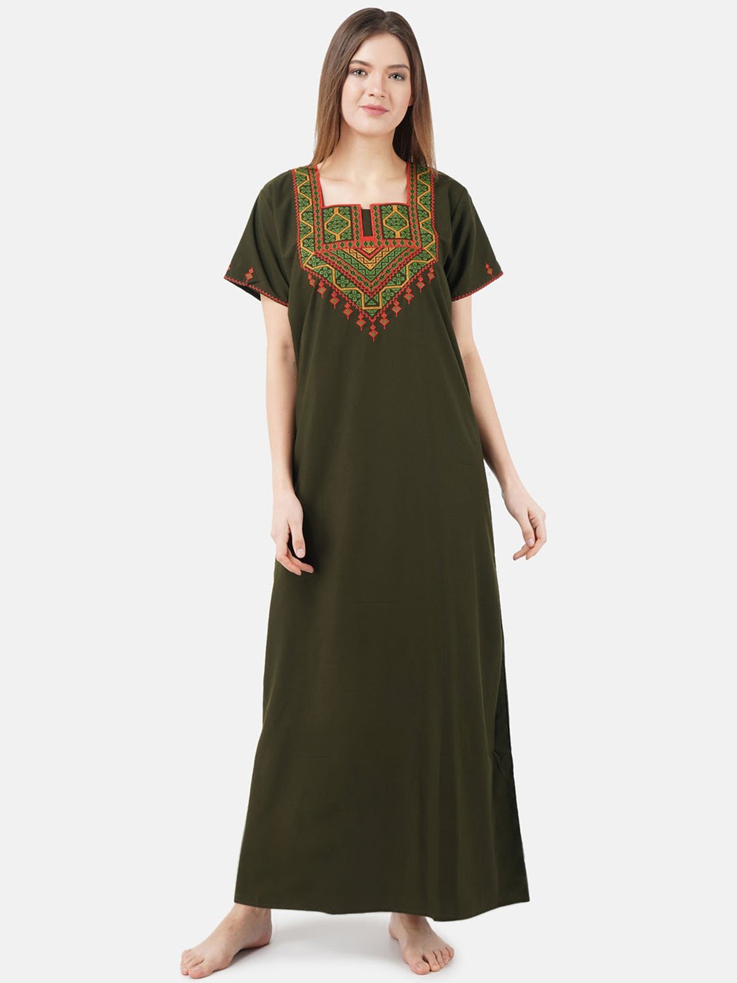 KOI SLEEPWEAR Olive Embroidered Nighty