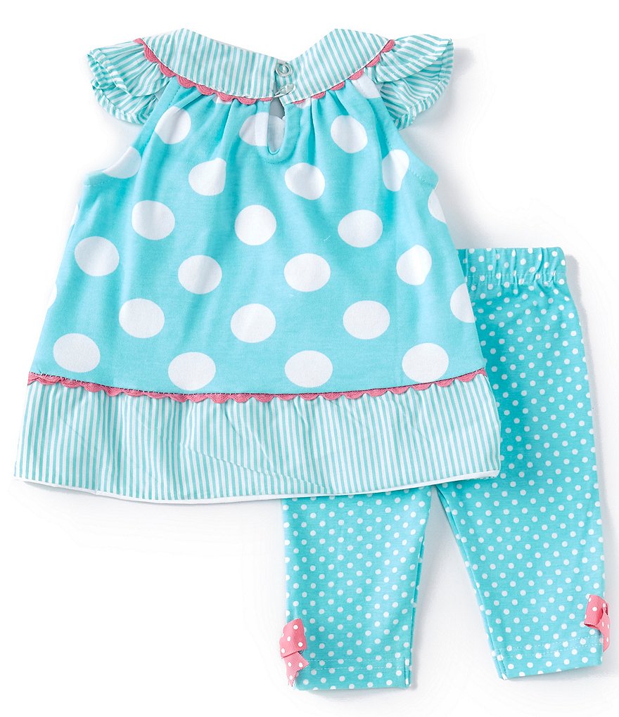 Rare Editions Baby Girls 3-24 Months Dotted Tunic Top & Pindotted Leggings Set