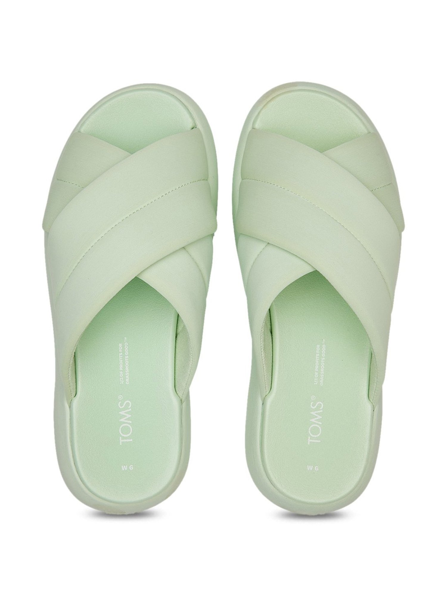 Toms Women's Mallow Crossover Green Slides