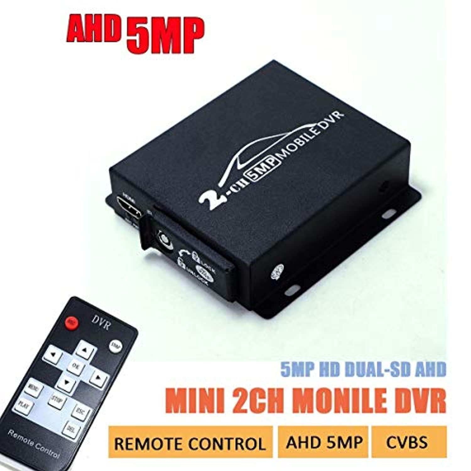 2ch mini ahd dvr mobile dvr hd 5mp 2 channel sd dvr with dual sd card slot support 128gb/cvbs/ahd 5.0mp mini vehicle dvr for tr