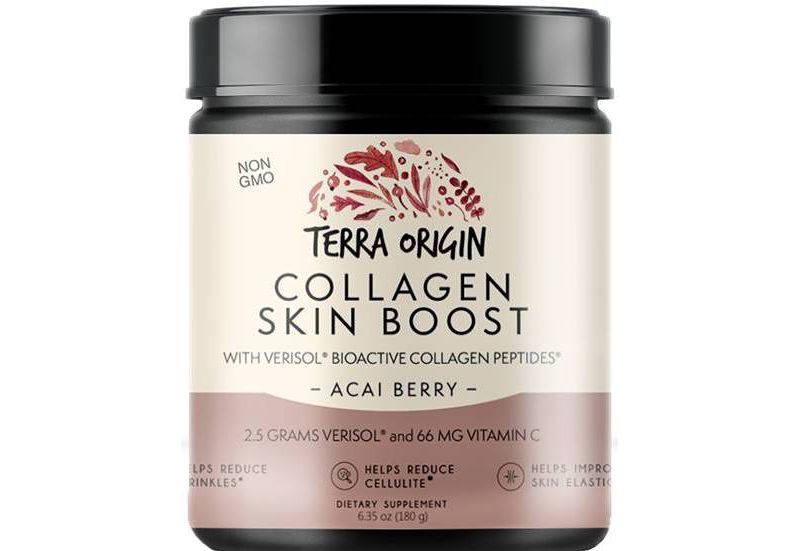 Terra Origin Collagen Skin Boost Powder W/ Verisol Bioactive Collagen Peptides Acai Berry - 6.35oz