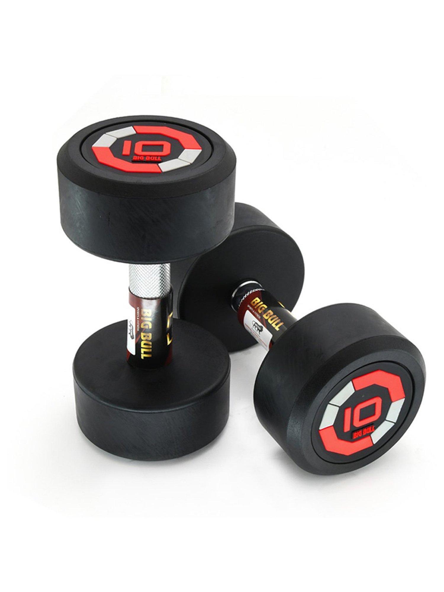 BIGBULL Rubber Coated Solid Hex Dumbbell (Pack Of Two) (2.5 Kg x 2pc (Total = 5 kg))