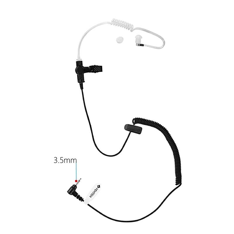 3.5mm 1 Pack  Listen Only Earpiece, Acoustic Tube Surveillance Earphone, 3.5mm Receive only Headset Compatible with Two Way Radio, Radio Speaker Mics Jacks. (Includes 1 Pair M Size Earmold).