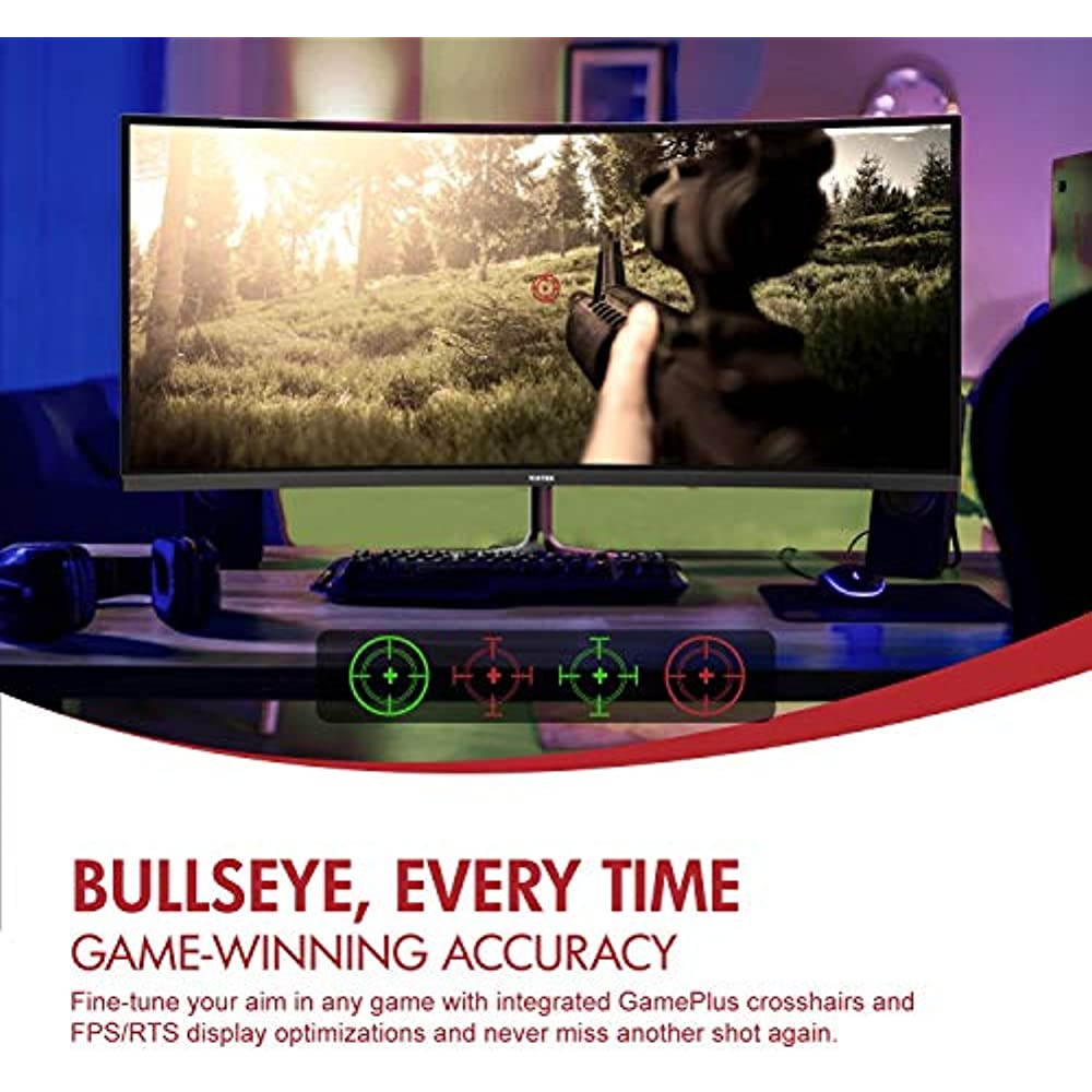 VIOTEK GNV34CB 34" Ultrawide Curved Gaming Monitor | 2560 x1080 100Hz 21:9 | Ultra-Bright VA Panel w/ Dynamic Color + FreeSync | HDMI DVI DP 3.5mm | Deep 1500R Curvature (VESA)