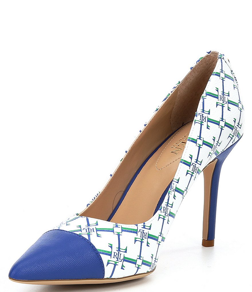 Lauren Ralph Lauren Lindella Logo Pointed Cap Toe Pumps