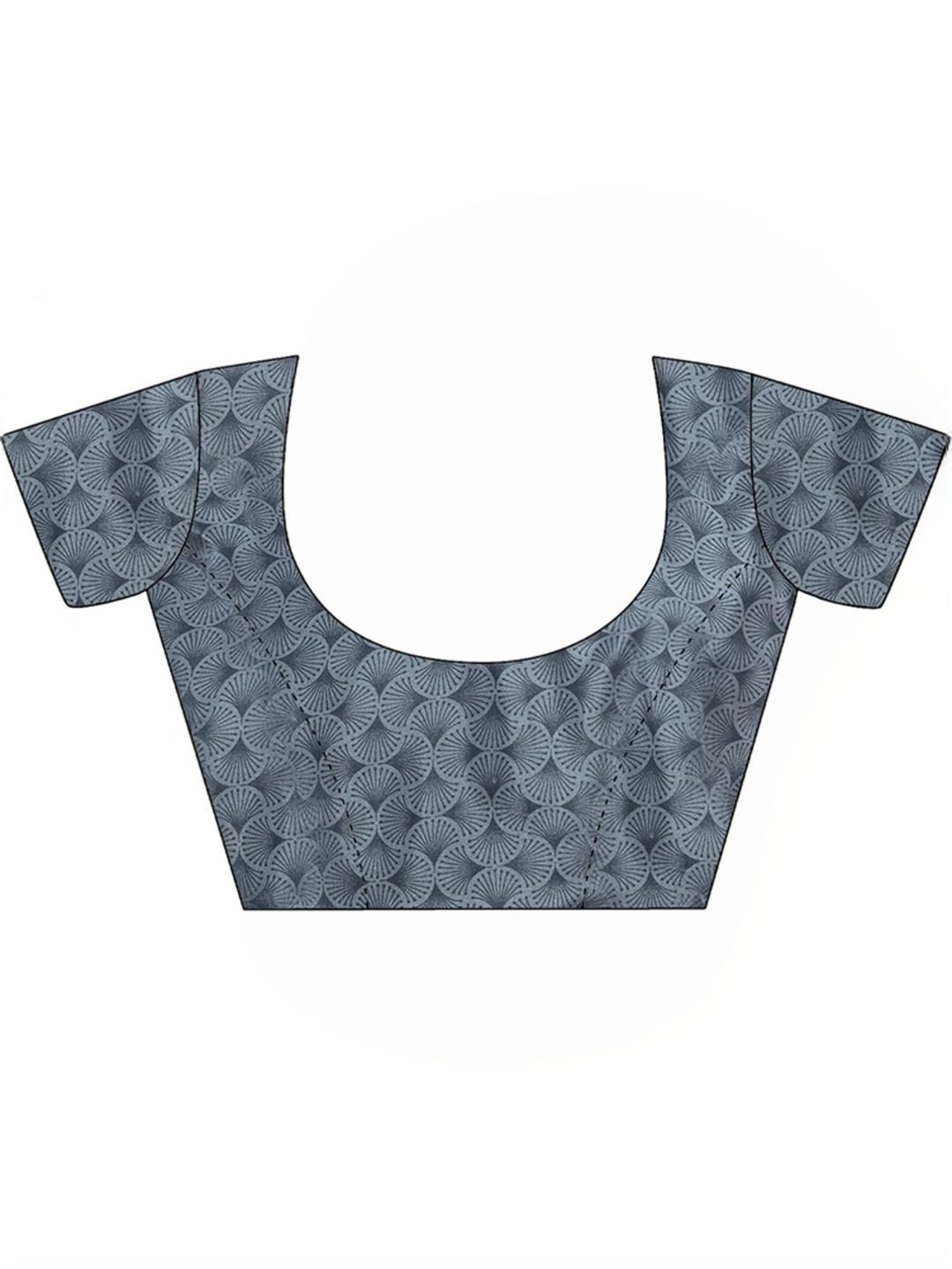 Unnati Silks Grey Cotton Printed Saree With Unstitched Blouse