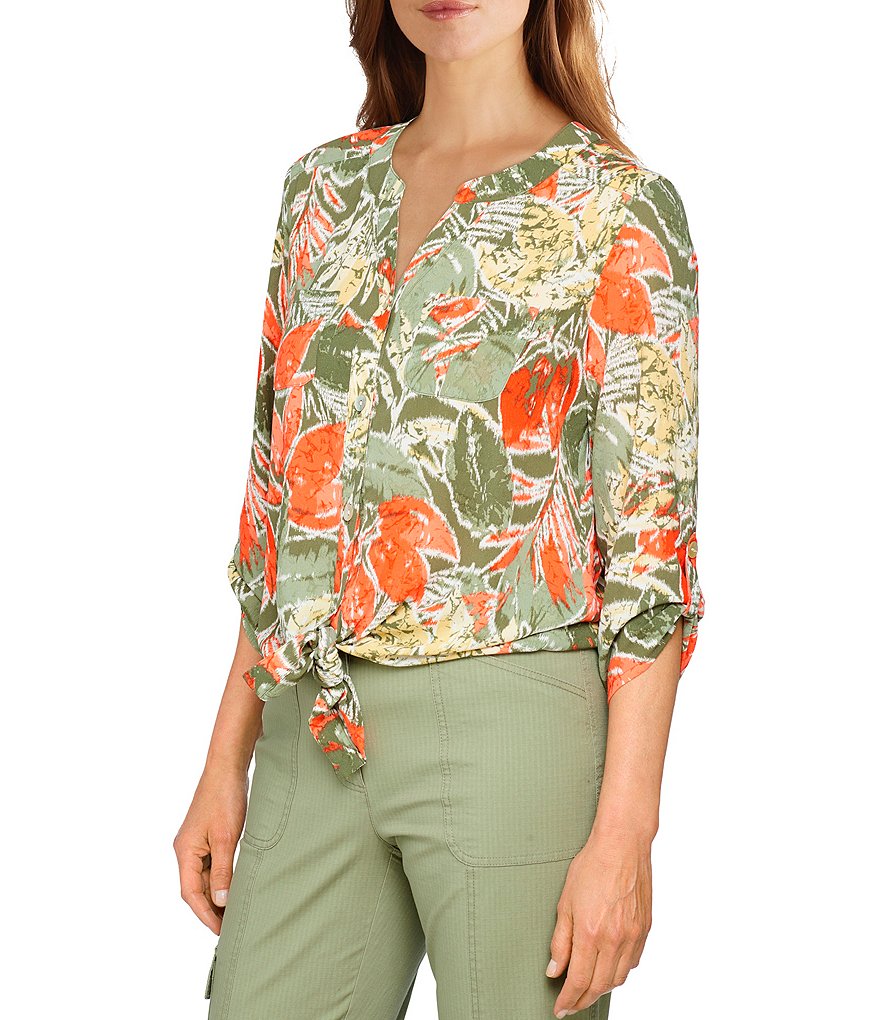 Karyn Seo Hazel Lattice Lace Linen Top