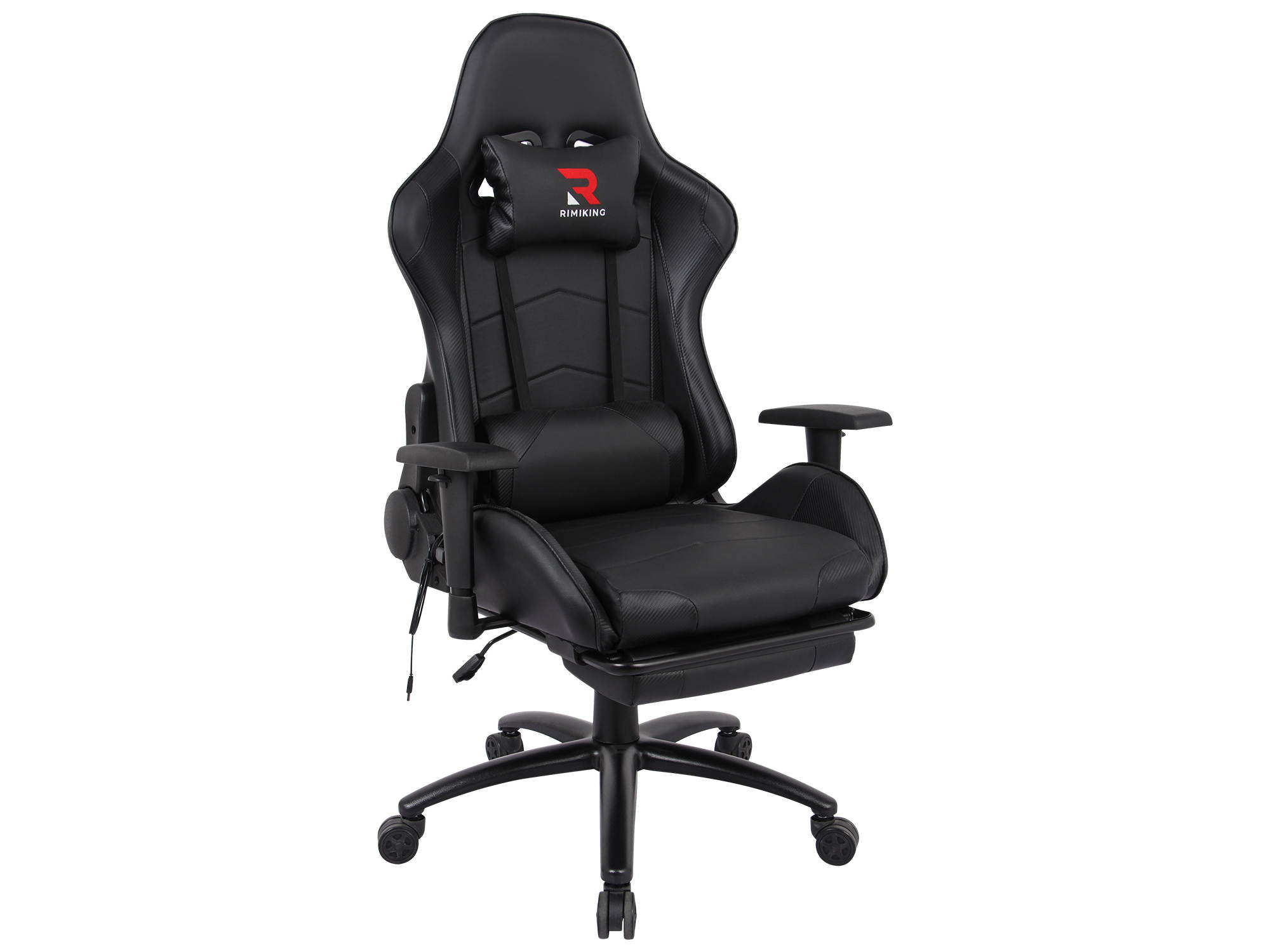 Massage Racing Chair with Retractable Footrest Gaming Chair - Computer Office Adjustable Lumbar Cushion Headrest Swivel Rocking Function Desk Chair 5 Colors