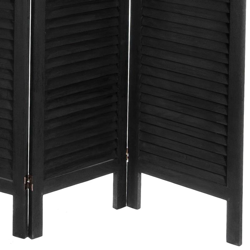 5 1/2 ft. Tall Modern Venetian Room Divider - Black (6 Panels)