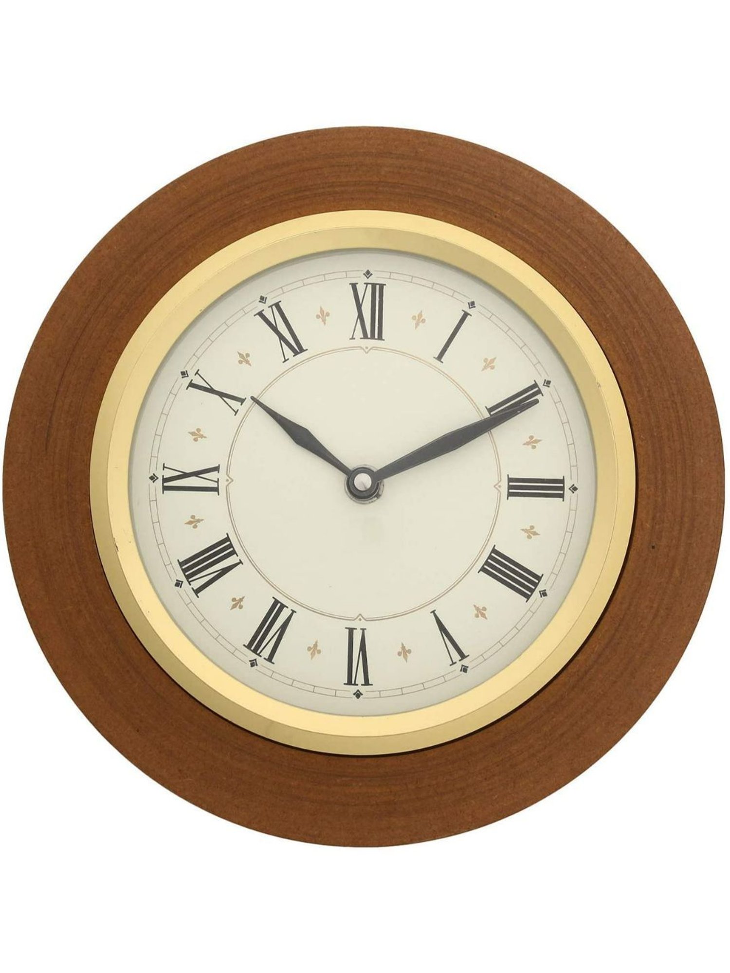 CHRONIKLE Classic Round Brown Wood Wall Clock