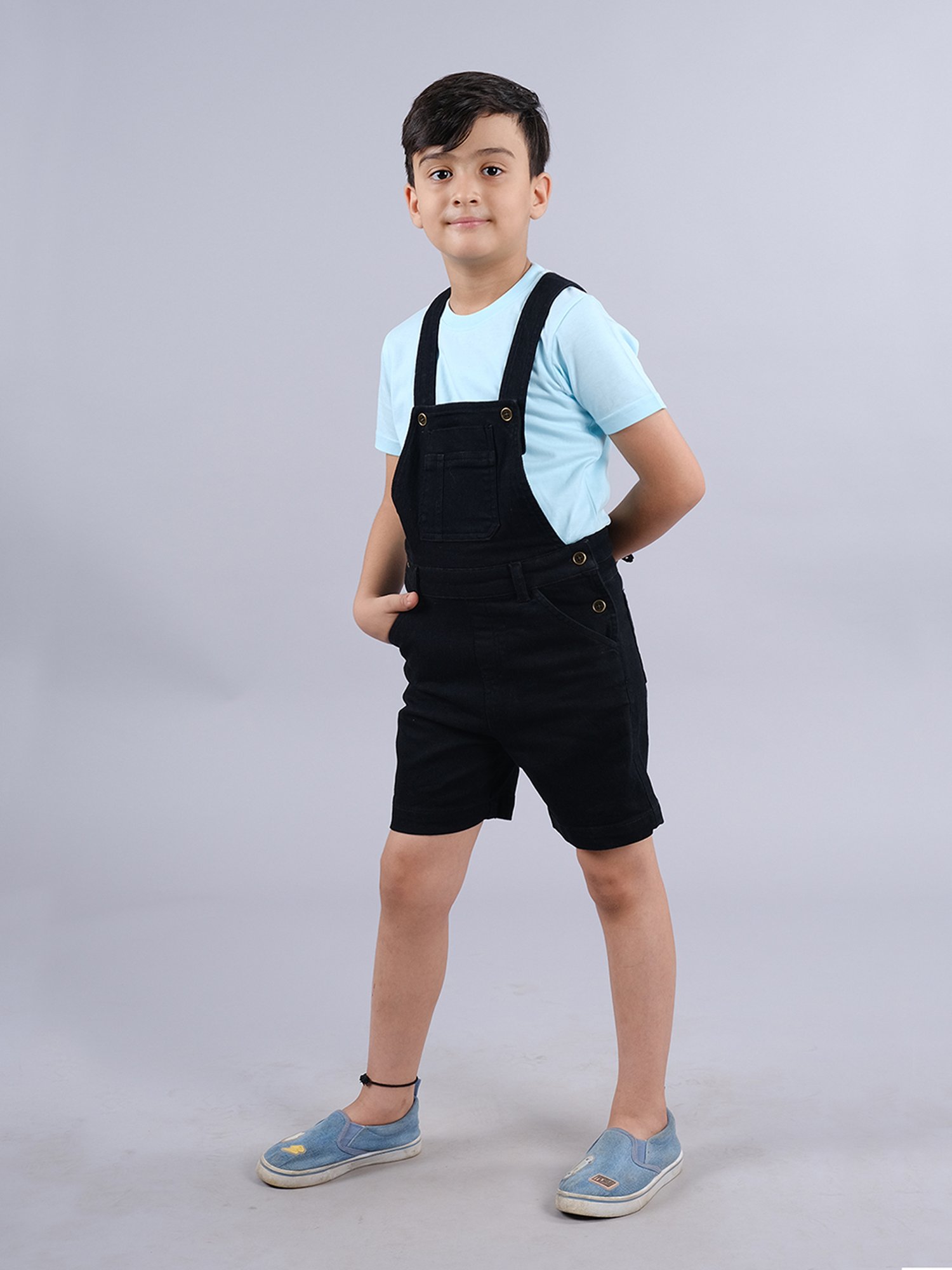 Juniors by Lifestyle Kids Mid Blue Cotton Casual Coordinate Set