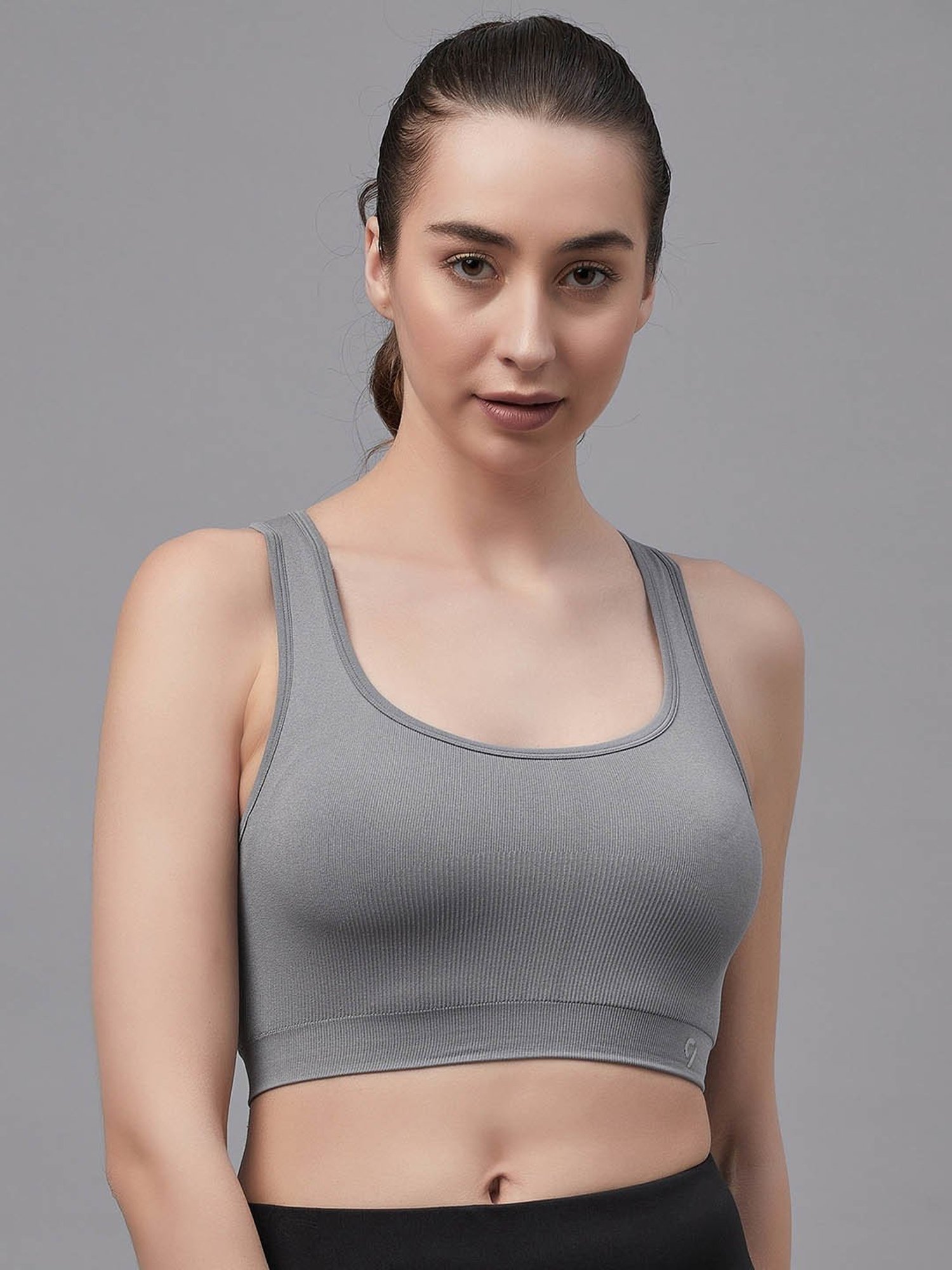 C9 Airwear Light Grey Textured Full Coverage Bralette Bra