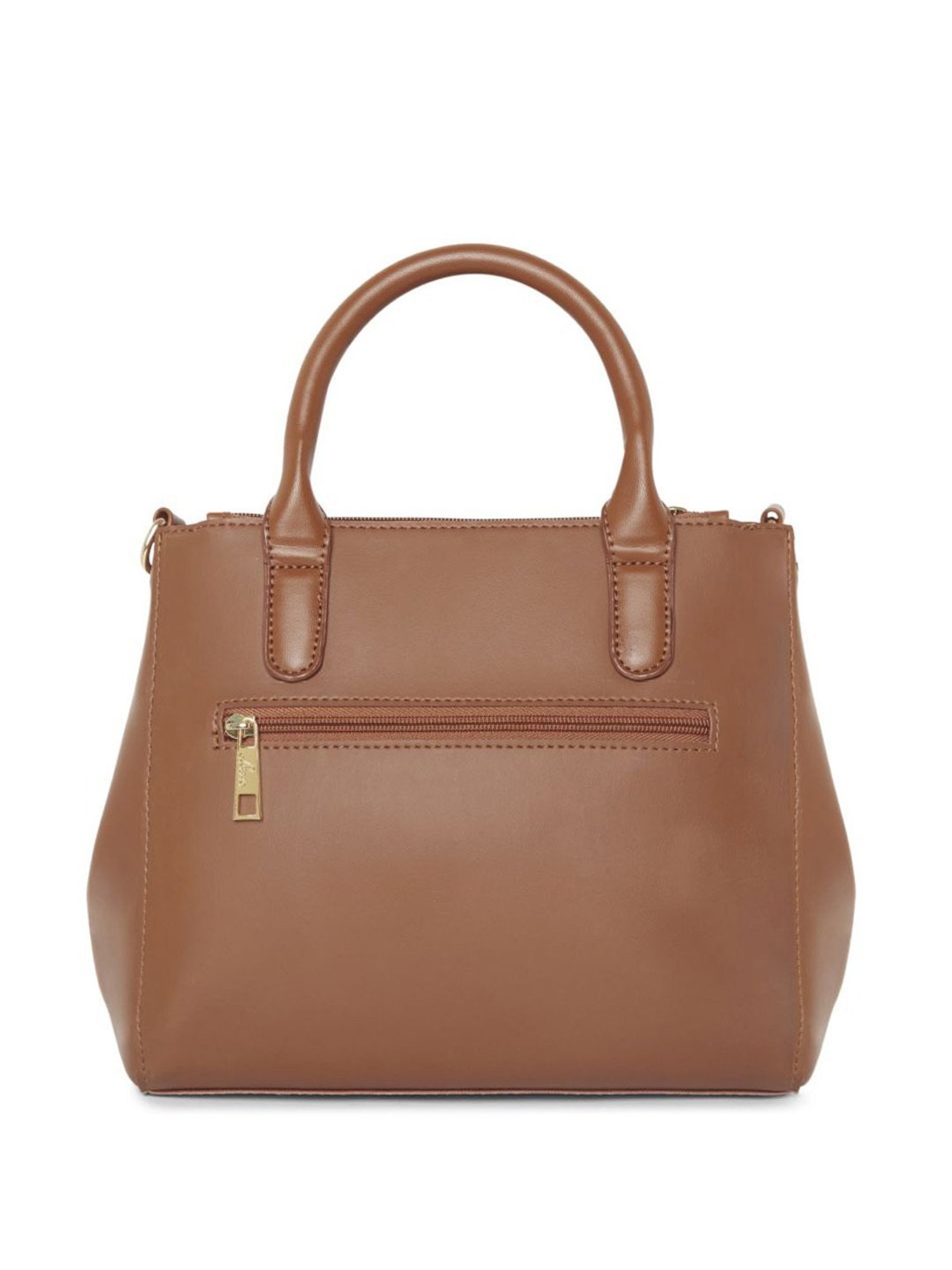 Lavie Embomnia Tan Synthetic Textured Handbag