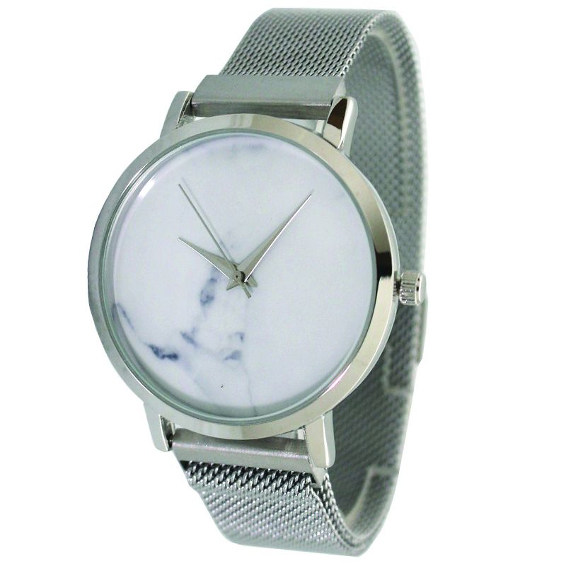 Olivia Pratt Mesh Fashion Watch With Magnetic Closure - Silver