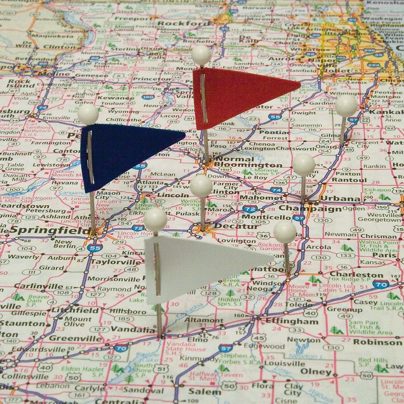 Gem Map Flags Plastic Assorted 1 1/16" 75/Box MF375