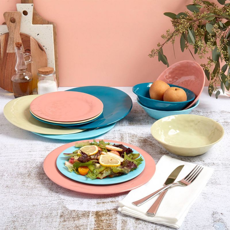 12pc Melamine Summer Fun Dinnerware Set - Tabletops Gallery